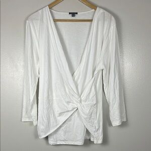 Lilla P Crossover 3/4 Sleeve Pima Top 100% Pima Cotton EUC